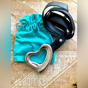 Iconic Elsa Peretti Sterling silver open heart belt.